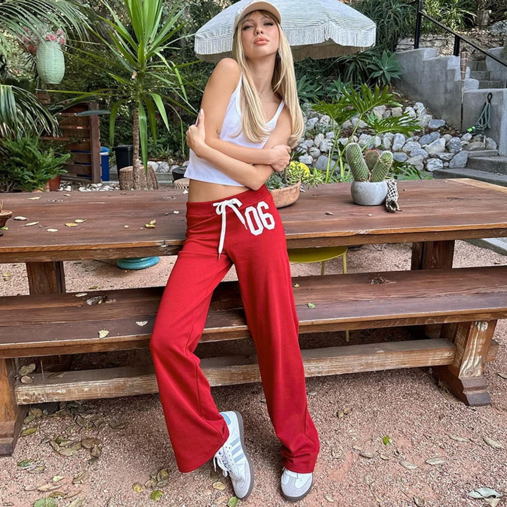 Zara Sporty White Digital Print Casual Loose Fit Pants